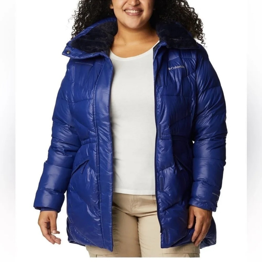 Columbia Plus Size Peak Hooded Faux-Fur-Trim Jacket NWT
